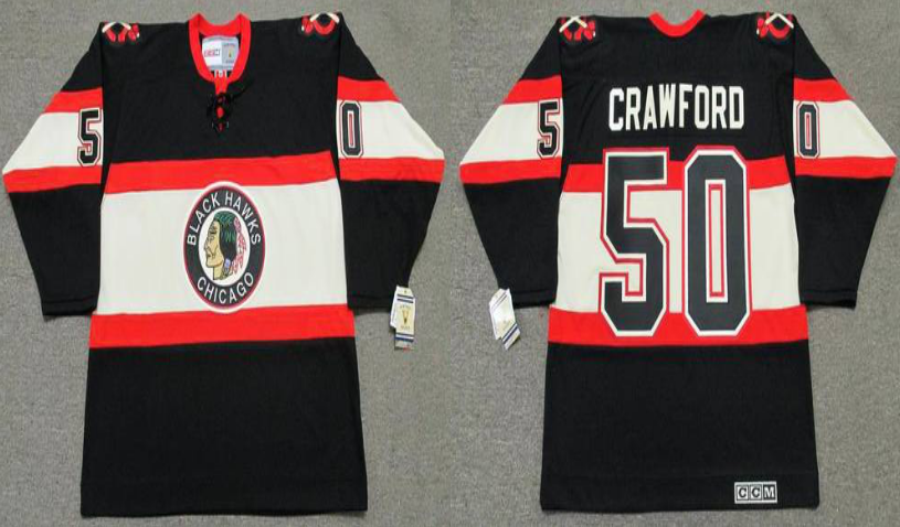 2019 Men Chicago Blackhawks #50 Crawford black CCM NHL jerseys->chicago blackhawks->NHL Jersey